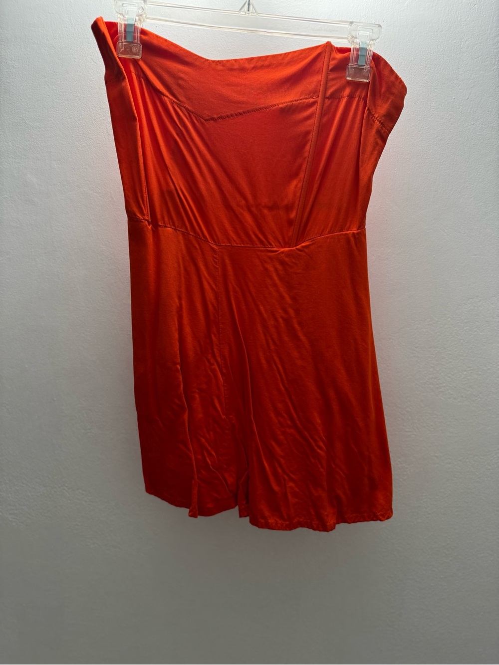 Strapless Orange Women’s Romper - Tube Jumpsuit